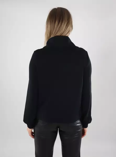 Vero Moda Damenpullover mit halbem Reißverschluss schwarz - Damen Langarmshirts - 139983 - 2