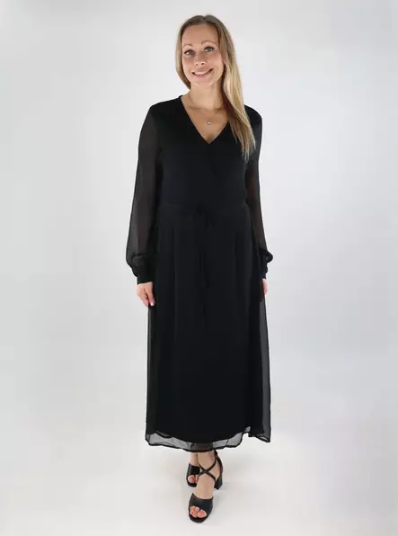 Vila Kleid V-Ausschnitt LS Midi Schwarz - Kleider und Tuniken - 138943 - 1
