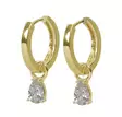 Snö of Sweden Ohrringe Trinity Tropfen Anhänger Ring Gold/Klar - Ohrringe - 141603 - 1