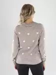 Vero Moda Pullover LS O-NECK moon rock/mit weißem Herz - Damenpullover - 141683 - 2