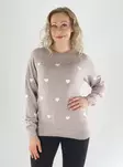 Vero Moda Pullover LS O-NECK moon rock/mit weißem Herz - Damenpullover - 141683 - 1