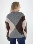 JDY Pullover JDYZOEY L/S V-AUSSCHNITT Rautenmuster mittelgrau/steinfarben - Damenpullover - 142173 - 2