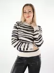 JDY Damenpullover Animal Zement/schwarz Zebra - Damenpullover - 137453 - 1