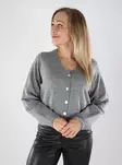 JDY Damen Cardigan JDYSUPER V-Ausschnitt Mittelgrau - Damenpullover - 139443 - 1