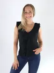 JDY Top JDYTURBO S/L FRILL TOP schwarz - Damentops - 141343 - 1