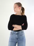 JJXX Damen Rib-Shirt 3/4 Bootsausschnitt Schwarz - Damen Langarmshirts - 137843 - 1