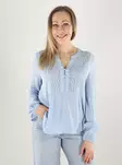 Vero Moda Damenbluse EMB Top Kaschmirblau - Damen Langarmshirts - 140163 - 1