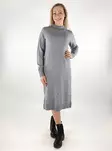 Vila Midi-Länge Strickkleid Ril Rundhalsausschnitt mittelgrau - Damenpullover - 137183 - 1
