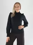 Vila Shirt L/S SMOCK TOP schwarze Schönheit - Damen Langarmshirts - 141533 - 1