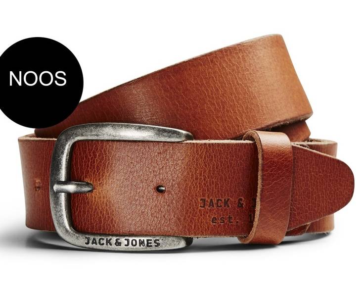 Jack & Jones Männer Leder Gürtel Paul Mocha Bisque - Herren Gürteln - 122813 - 1