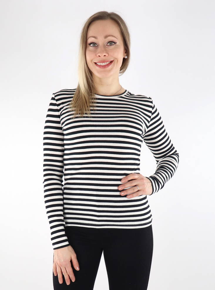 Pieces Ruka Rippenhemd Wolkentänzer / Schwarz - Damen Langarmshirts - 135033 - 1