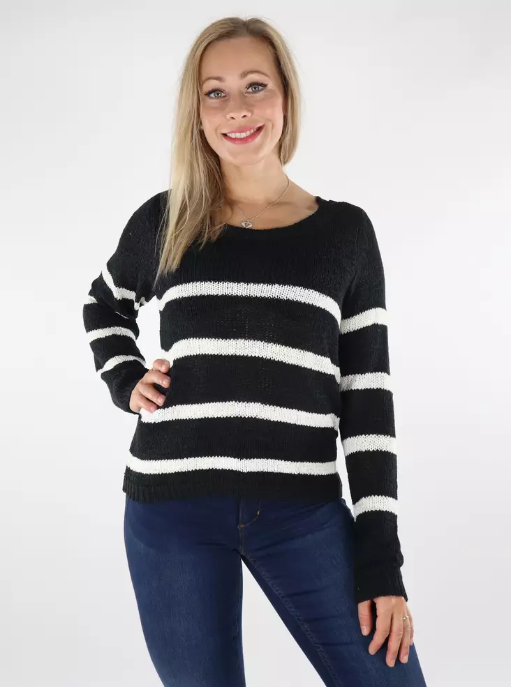 Only Pullover Geena xo schwarz/Cloud Dancer - Damenpullover - 136663 - 1
