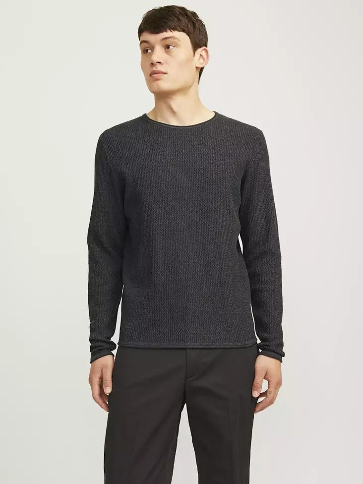 Jack&Jones Herren Baumwollpullover Cooper dunkelgrau - Herren Strickwaren - 137283 - 1