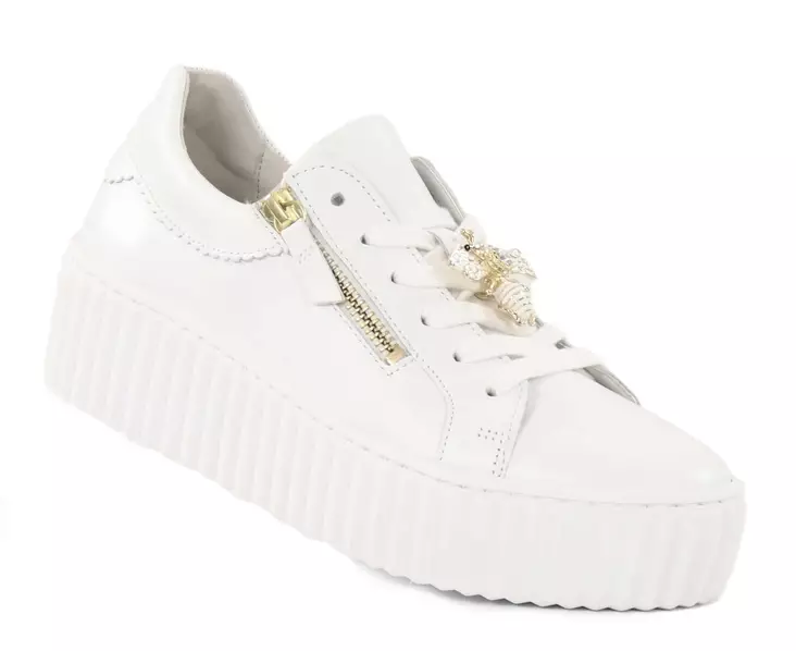 Gabor Damen Sneakers aus echtem Leder 6320121 Weiß Gold - Damen Sneaker - 138513 - 1