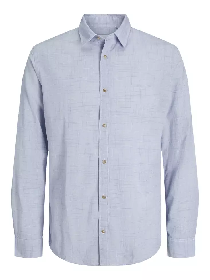 Jack&Jones Herren Baumwollhemd Struktur Cashmere Blau - Herren Hemden - 135123 - 1