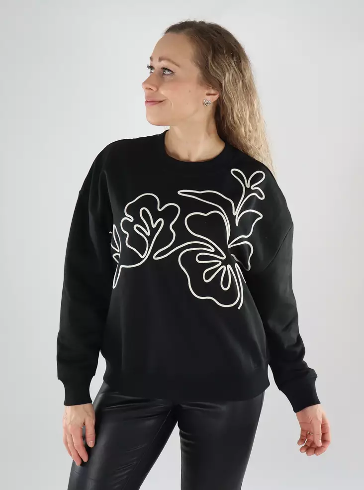 JDY Damen Sweatshirt Schwarz/Weiß - Damen Hoodies und Sweatshirts - 139413 - 1