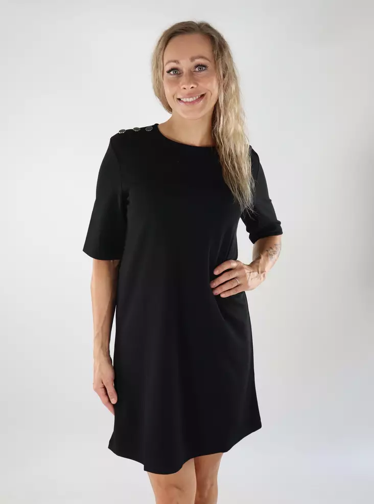 JDY Damen Stretchkleid mit Knöpfen Schwarz - Kleider und Tuniken - 139043 - 1