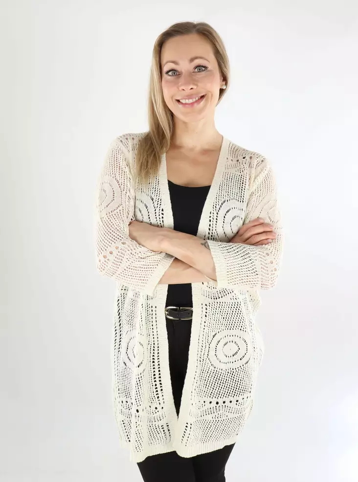 JDY Damen Kimono/Cardigan 3/4 Eierlikör - Damenpullover - 138543 - 1