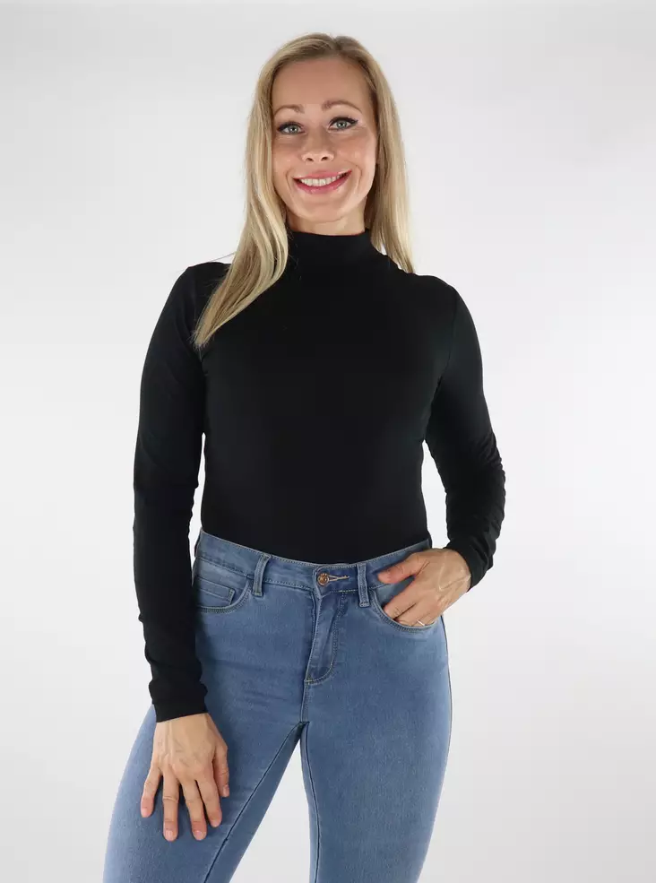 JDY Hemd neuer Rollkragen schwarz - Damen Langarmshirts - 136523 - 1