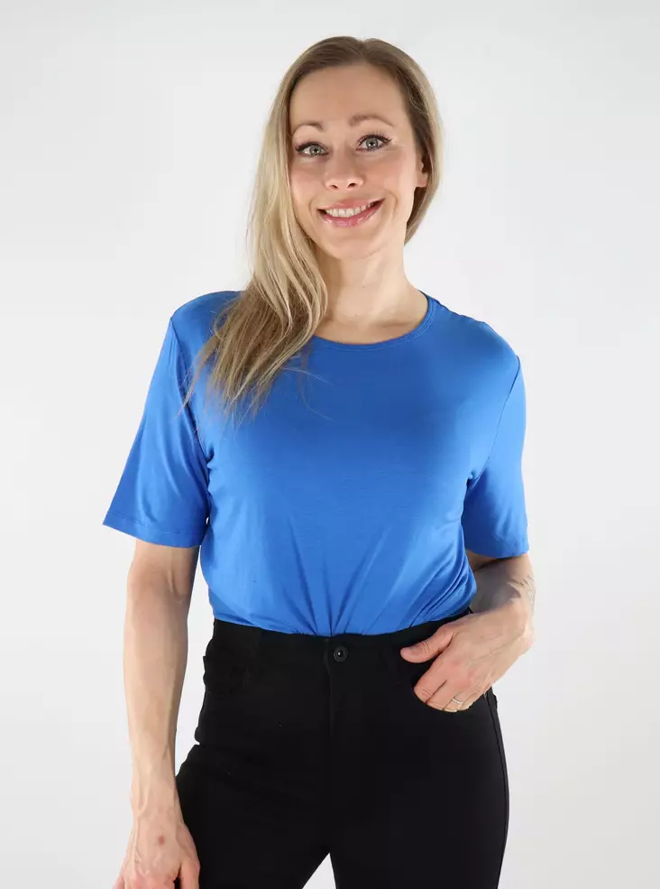 JDY Damen T-Shirt O-Hals kräftiges Blau - Damen T-Shirts - 138653 - 1