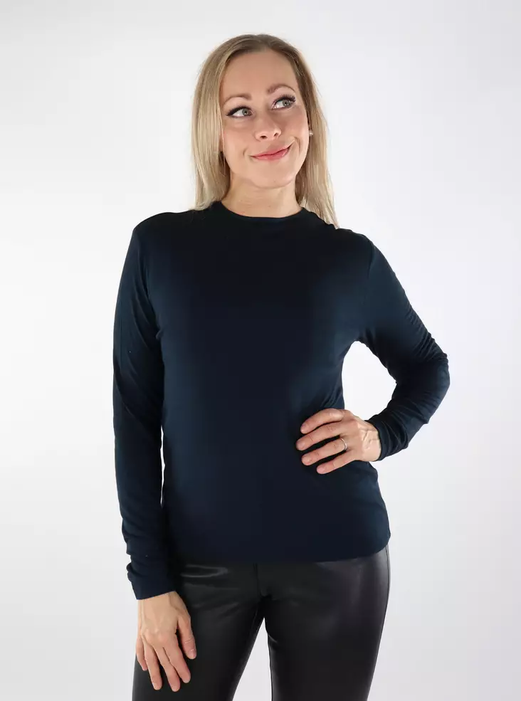 JDY Damen Jersey-Shirt Como Bamboo Himmel Captain - Damen Langarmshirts - 136853 - 1