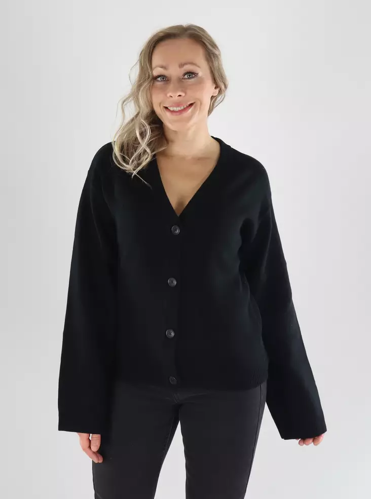 JJXX Cardigan JXMABLE TWIST V-AUSSCHNITT CARDIGAN STRICK schwarz - Damenpullover - 141553 - 1
