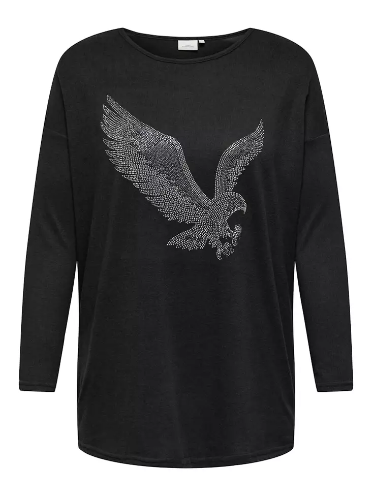 Only Carmakoma Pullover schwarz meliert - Damen Langarmshirts - 140003 - 1