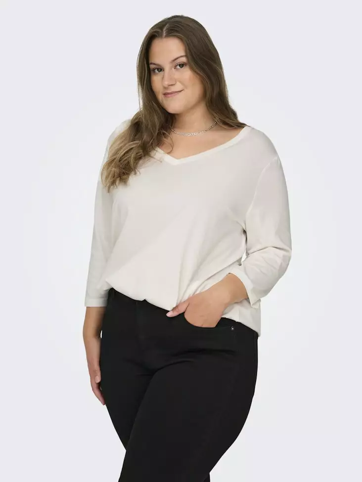 Only Carmakoma Plus-Size-Shirt A-Shape 3/4 Wolkentänzer - Damen Langarmshirts - 136573 - 1