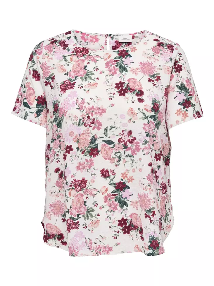 Only Carmakoma Plus Size T-Shirt Cloud Dancer/Kleiner Sommer - Damen T-Shirts - 138043 - 1