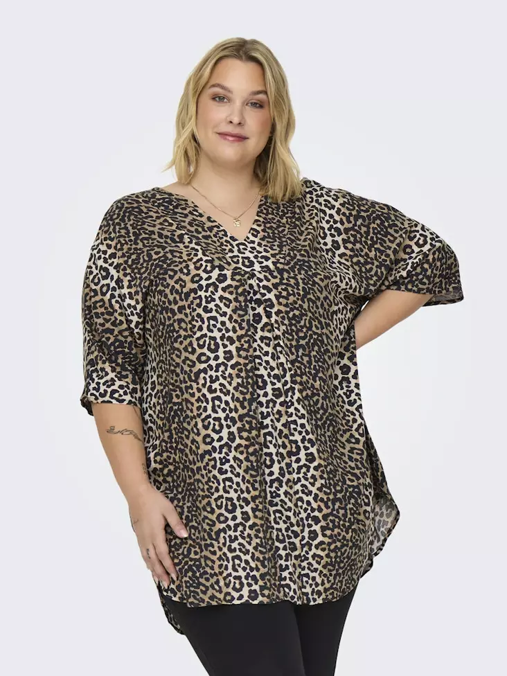 Only Carmakoma Plus-Size-Tunika Nova Tunic Dress Timberwolf - Kleider und Tuniken - 137933 - 1