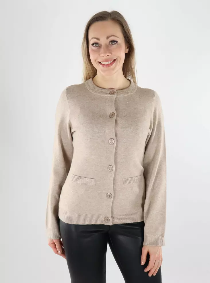 Only Damen Cardigan Fitted O-Ausschnitt Mokka Meringue - Damenpullover - 140073 - 1
