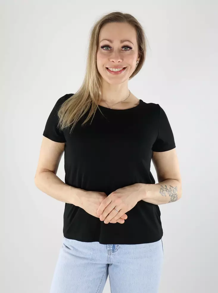 Only Damen T-Shirt Bera Back Lace Schwarz - Damen T-Shirts - 140673 - 1