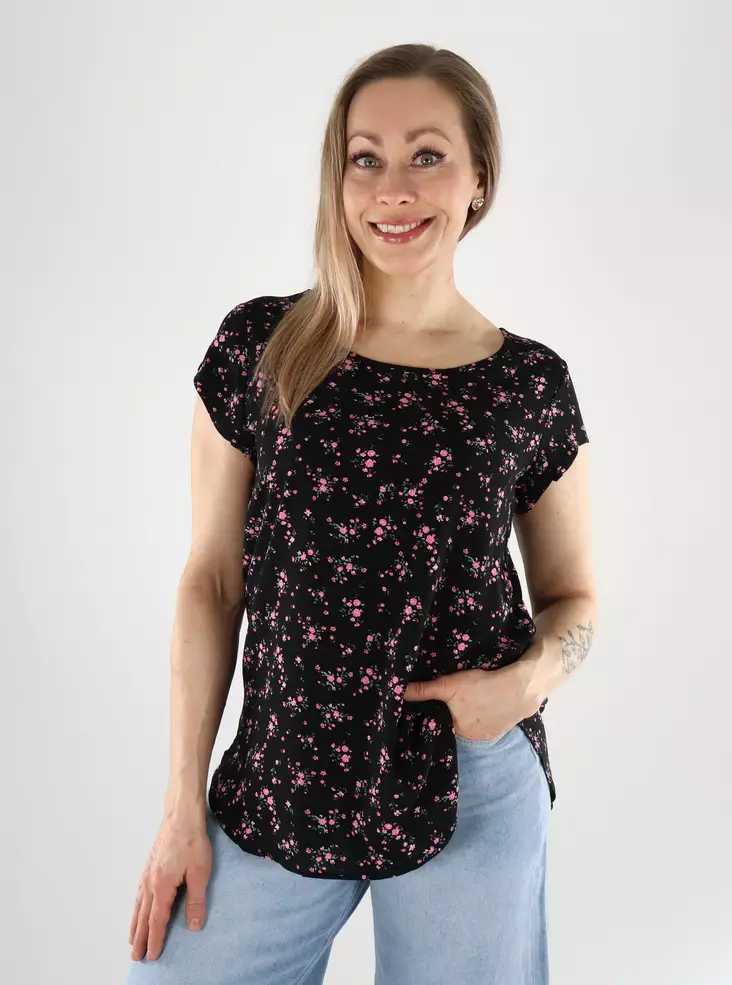 Only T-Shirt ONLNOVA schwarz/725 Ditsy - Damen T-Shirts - 140903 - 1