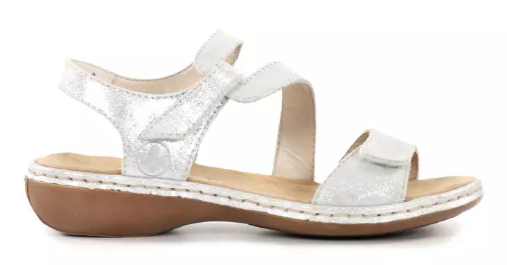 Rieker Damen Echtleder Sandalen 659C7-93 Silber - Rieker Sandalen - 137943 - 1