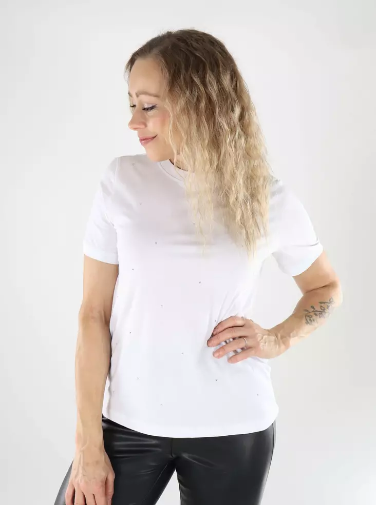 Vero Moda Damen T-Shirt aus Bio-Baumwolle in strahlendem Weiß/Silber - Damen T-Shirts - 139503 - 1