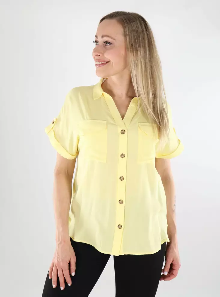 Vero Moda Damen T-Shirt Bumpy Shirt Zitronenmeringue - Damen T-Shirts - 138473 - 1