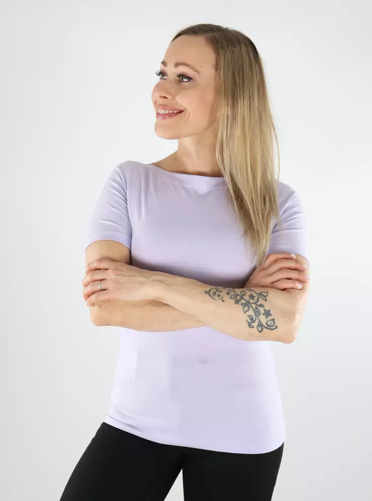 Vero Moda Damen T-Shirt VMPANDA Modal lila Melange - Damen T-Shirts - 138363 - 1