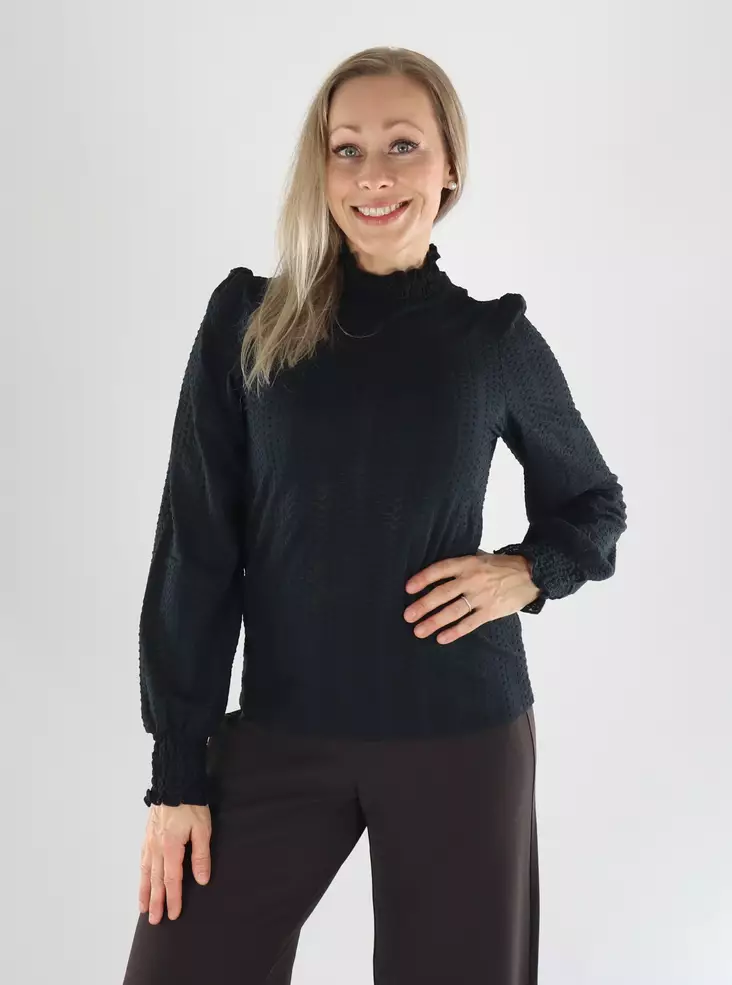 Vila Shirt L/S SMOCK TOP schwarze Schönheit - Damen Langarmshirts - 141533 - 1