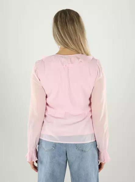 Vero Moda Plissee-Shirt in Pink-A-Boo - Damen Langarmshirts - 141184 - 2