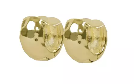 Snö of Sweden Ohrringe Union neun gehämmerter Ring 12 mm Gold - Halsketten - 141594 - 1