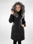 Only Damen Wintermantel New Linette mit Fellkapuze schwarz/graues Fell - Damen Winterjacken - 137114 - 1