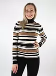 Only Damen Polo Pullover schwarz/weiß graumeliert - Damenpullover - 137264 - 1