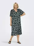 Only Carmakoma Plus Size Kleid Life V-Ausschnitt Lorbeerkranz - Kleider und Tuniken - 138924 - 1
