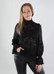 Pieces Damenbluse Spitze schwarz - Damen Langarmshirts - 139964 - 1