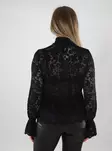 Pieces Damenbluse Spitze schwarz - Damen Langarmshirts - 139964 - 2