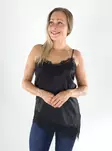 Only Top aus Satin mit schwarzer Spitze - Damen Tops - 141494 - 1