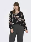 Only Carmakoma Damen Plus-Size Shirt mit V-Ausschnitt in Schwarz/Herbst - Damenblusen und -hemden - 138884 - 2