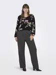 Only Carmakoma Damen Plus-Size Shirt mit V-Ausschnitt in Schwarz/Herbst - Damenblusen und -hemden - 138884 - 1