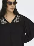 Only Carmakoma Plus Size Tunika V-Ausschnitt Kleid Schwarz/Insel Fuchs - Kleider und Tuniken - 140144 - 3