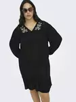 Only Carmakoma Plus Size Tunika V-Ausschnitt Kleid Schwarz/Insel Fuchs - Kleider und Tuniken - 140144 - 4